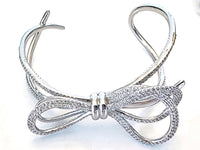 Silvertone Bow Cuff and Sterling Silver Bow Ring