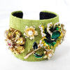 Light Green Flower Cuff Bracelet