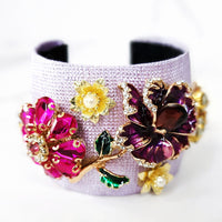 Purple Flower Cuff and Rose Bud Ring