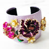 Purple Flower Cuff and Rose Bud Ring