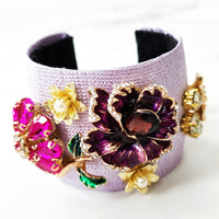 Purple Flower Cuff and Rose Bud Ring