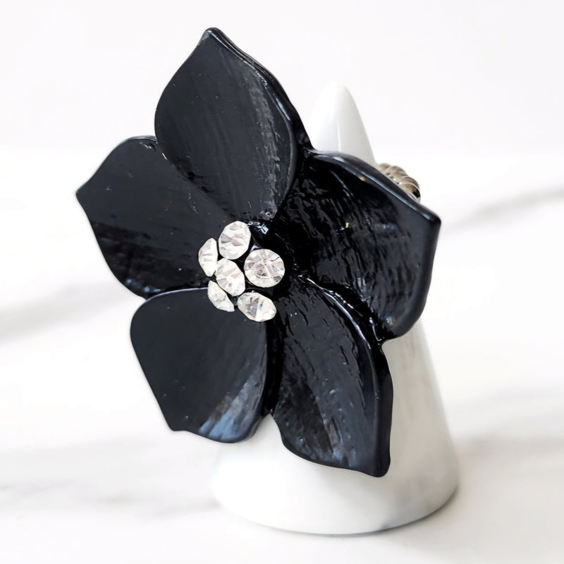 Black Flower Ring