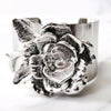 Silver 3D Flower Cuff Bracelet