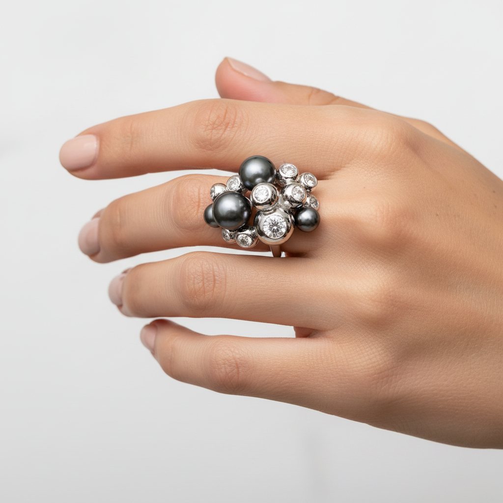 Sterling Silver Cluster Ring