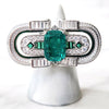 Sterling Silver Modern Emerald Ring