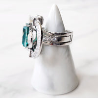 Sterling Silver Modern Emerald Ring