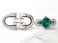 Sterling Silver Modern Emerald Ring