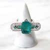 Sterling Silver Modern Emerald Ring