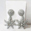 Silver Crystal Starfish Earrings