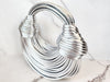 Silver Double Knot Purse, Silvertone Modern Oblong Ring, Cuff Bracelet and Necklace