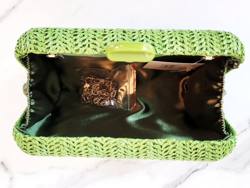 Green Ratan Clutch Purse