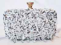 Silver Sequin Clutch Purse