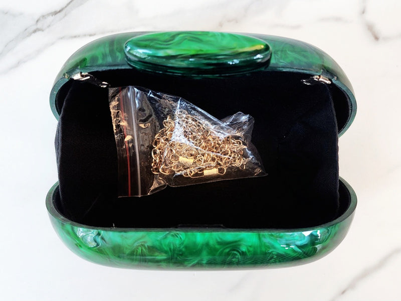 Green Resin Clutch Purse