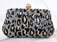 Black Leopard Print Clutch Purse