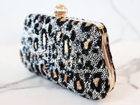 Black Leopard Print Clutch Purse