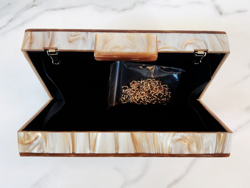 Brown Resin Clutch Purse