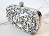 Silver Beaded Clutch Purse