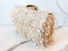 Cream Tassel  Clutch Purse