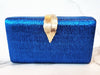 Royal Blue Leaf Clutch Purse