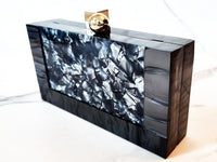 Black and Gray Resin Clutch Purse