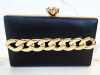 Black Gold Chained Clutch Purse