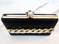 Black Gold Chained Clutch Purse