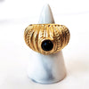 Goldtone Black Stone Ring