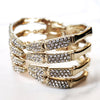 Goldtone and Diamond Claw Cuff Bracelet