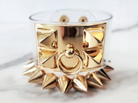 Goldtone Spike Bangle and Transparent Cuff Bracelet