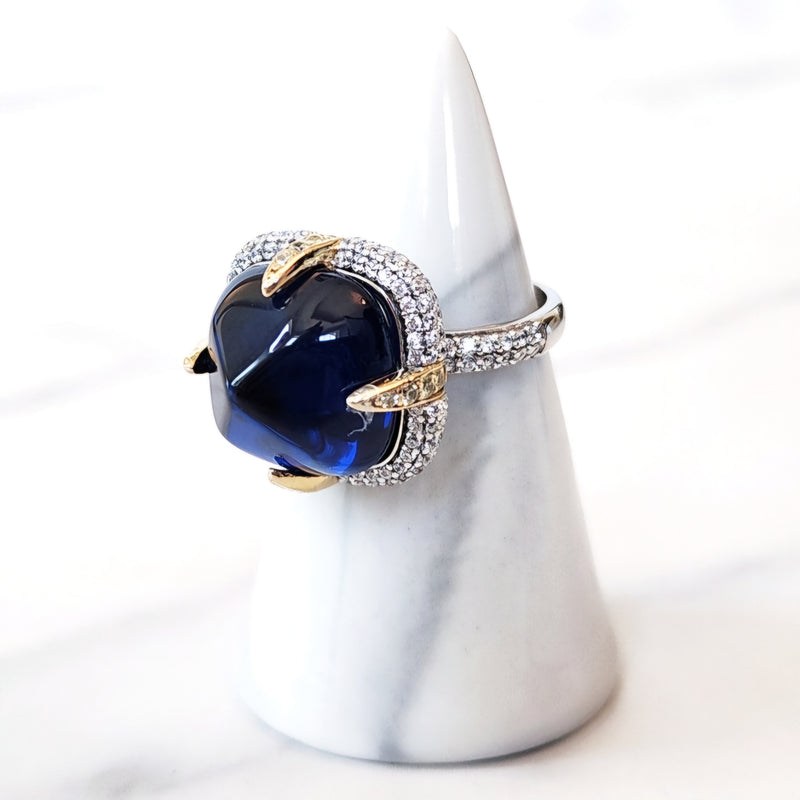 Dallas Cowboys Blue Crystal Football Clutch, Sterling Silver Blue Sapphire Ring and Star Cuff Bracelet