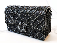 Black Crystal Clutch and Sterling Silver Tennis Bracelet