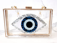 Transparent Evil Eye Clutch Purse