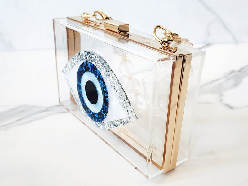 Transparent Evil Eye Clutch Purse