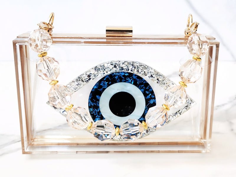 Transparent Evil Eye Clutch Purse