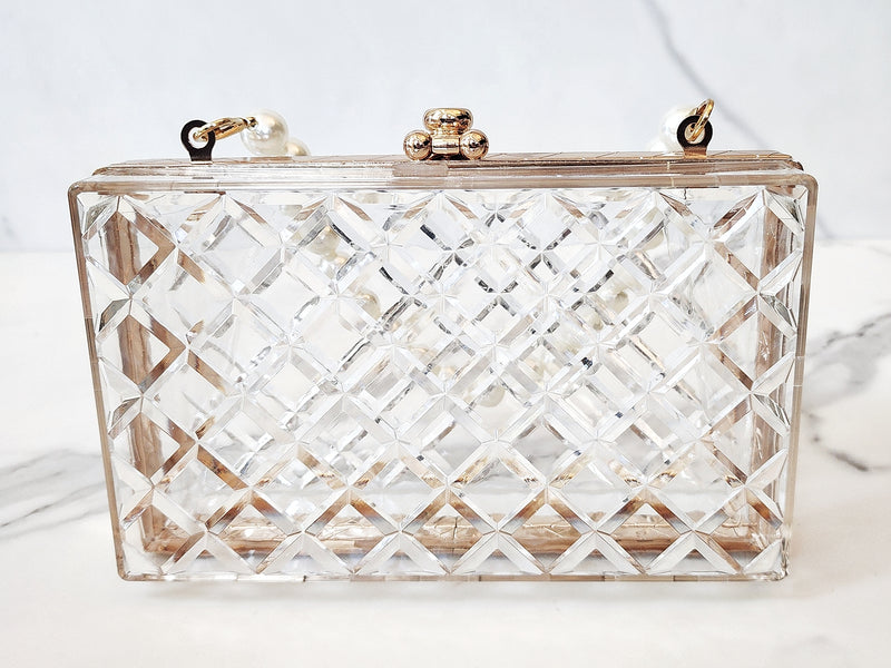 Transparent Argyle Clutch Purse