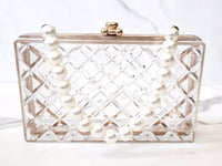 Transparent Argyle Clutch Purse