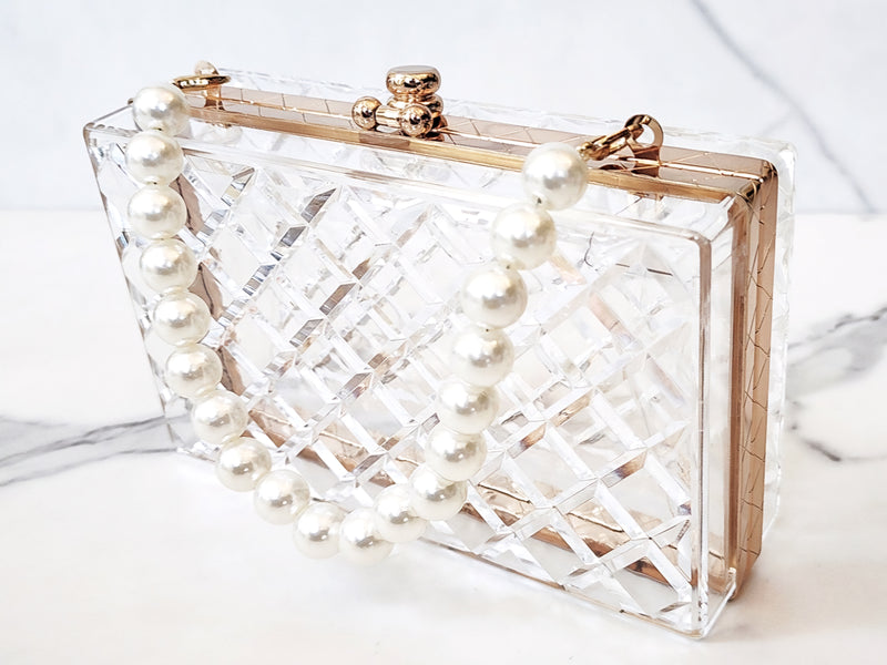 Transparent Argyle Clutch Purse