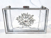 Transparent Jeweled Clutch Purse