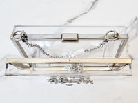 Transparent Jeweled Clutch Purse