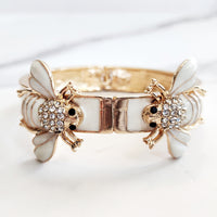 Gold and White Bumble Bee Bangle