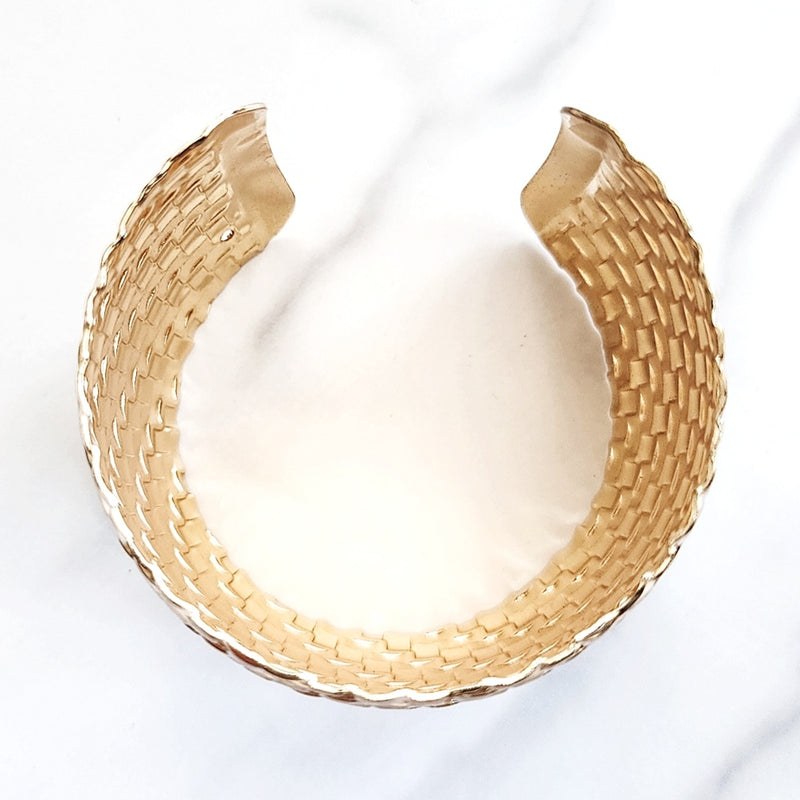 Gold Woven Cuff Bracelet