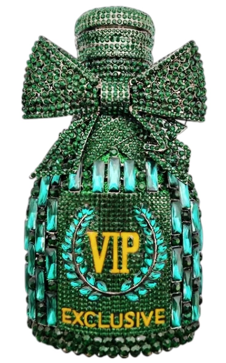 Green Crystal Champagne VIP Clutch Purse