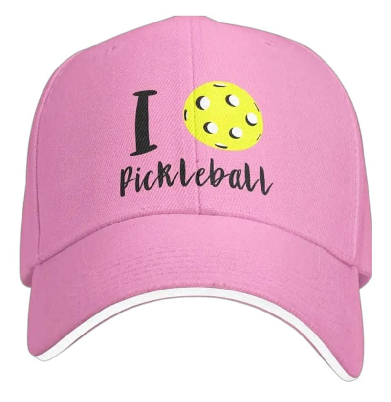 Pink I Love Pickleball Hat