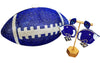 Blue Crystal Football Clutch Purse, Helmet Earrings