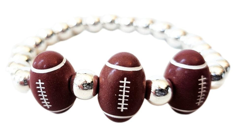 Football Bracelet, Silvertone