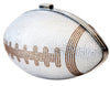 Silver Crystal Football Clutch Purse