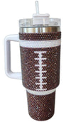 Silver Crystal Football Clutch Purse, Brown 40 oz Football Tumbler