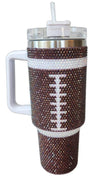 Brown Crystal Football Tumbler, 40 oz