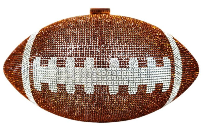 Brown Crystal Football Clutch Purse, Dallas Cowboy Boots Earrings