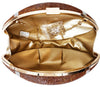 Brown Crystal Football Clutch Purse